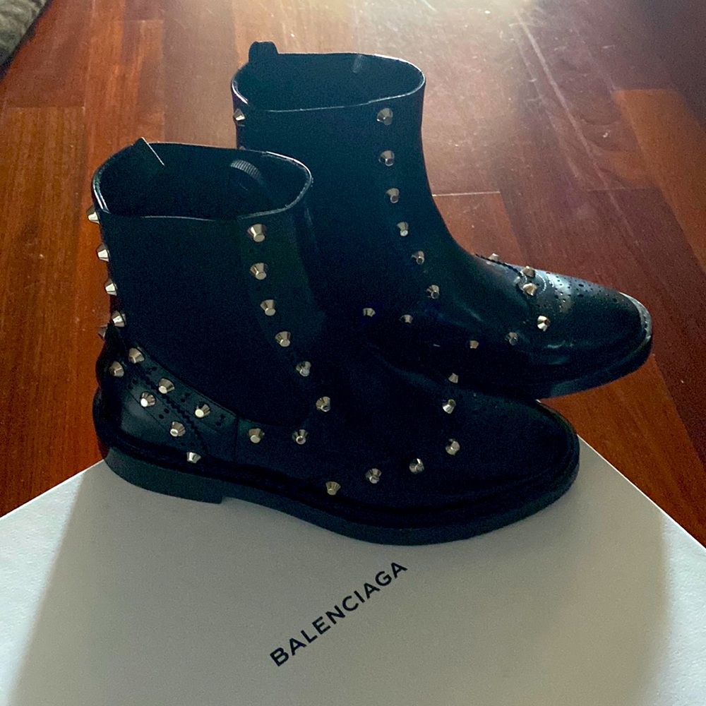 Balenciaga Studded Leather Chelsea Boot